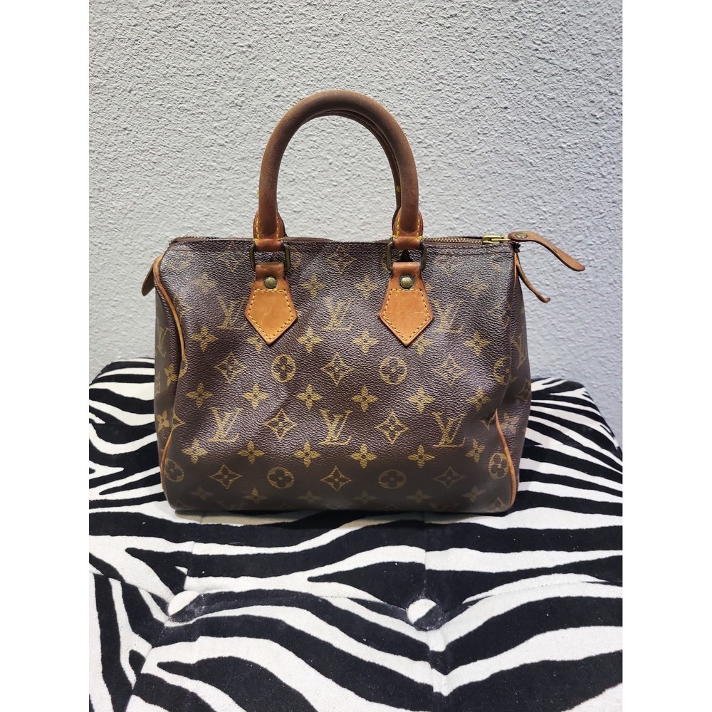 Louis Vuitton Monogram Speedy W/Longer Strap, Brown Canvas
